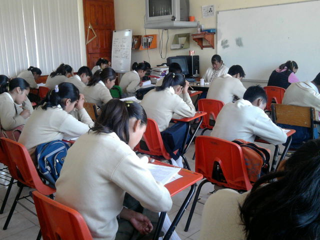 ALUMNOS CONTESTADO LA PRUEBA ENLACE 2010.